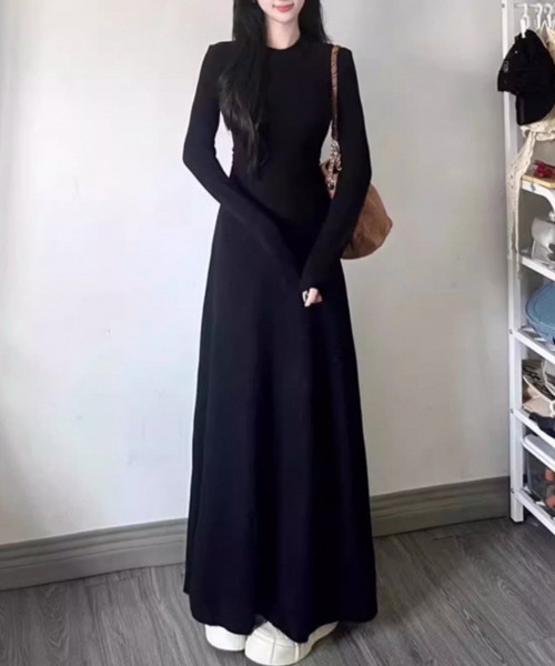 SallyLunn(サリーラン)の「ウエストラインロングワンピース(ワンピース・レディース・ブラック・L/S/M)」の5枚目の写真