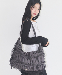 ILLIGO(CS)Frill Bubble Big Crossbody Bag Charcoal(bZW[obO)