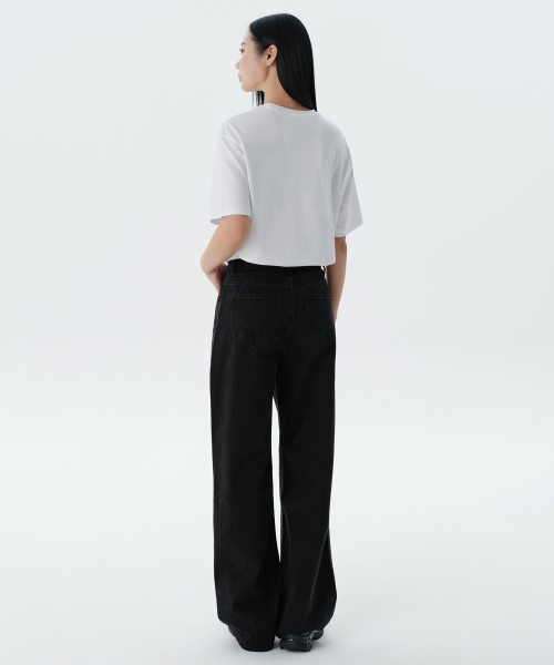 MUSINSA STANDARD WOMAN（ムシンサスタンダードウーマン）の「レディースワイドデニムパンツ[ウォッシュドブラック]（デニムパンツ・レディース・その他・32/30/23/24/25/26/27/28/29）」の21枚目の写真