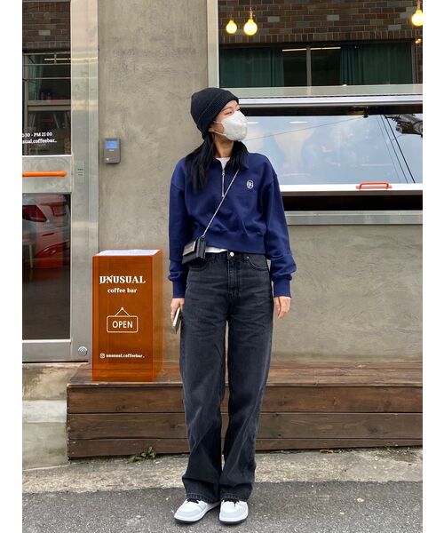 MUSINSA STANDARD WOMAN（ムシンサスタンダードウーマン）の「レディースワイドデニムパンツ[ウォッシュドブラック]（デニムパンツ・レディース・その他・32/30/23/24/25/26/27/28/29）」の11枚目の写真