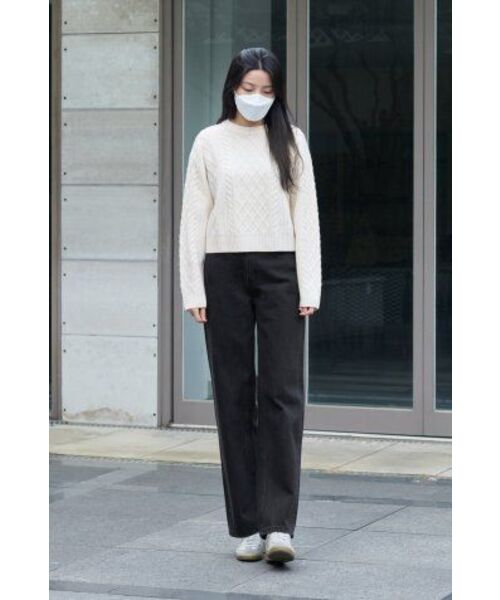 MUSINSA STANDARD WOMAN（ムシンサスタンダードウーマン）の「レディースワイドデニムパンツ[ウォッシュドブラック]（デニムパンツ・レディース・その他・32/30/23/24/25/26/27/28/29）」の15枚目の写真