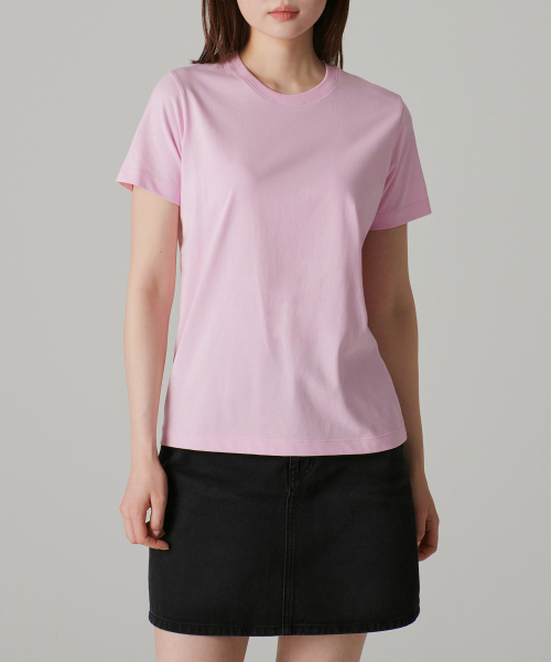 MUSINSA STANDARD WOMAN（ムシンサスタンダードウーマン）の「[クールタンダード] ウィメンズ ベーシック クルーネック Tシャツ [ピンク]（Tシャツ/カットソー・レディース・その他・SMALL/MEDIUM/LARGE/X-LARGE/X-SMALL）」の3枚目の写真