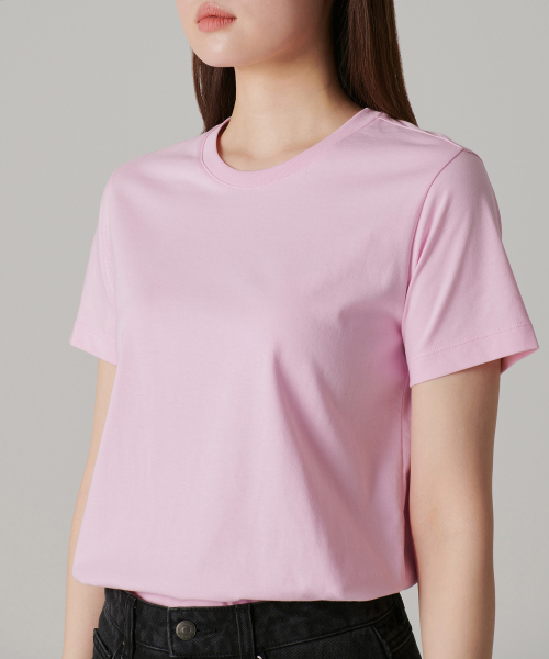 MUSINSA STANDARD WOMAN（ムシンサスタンダードウーマン）の「[クールタンダード] ウィメンズ ベーシック クルーネック Tシャツ [ピンク]（Tシャツ/カットソー・レディース・その他・SMALL/MEDIUM/LARGE/X-LARGE/X-SMALL）」の5枚目の写真