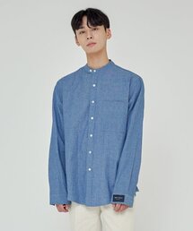COMFORT NON-COLLAR SKY SHIRTS DARK BLUE