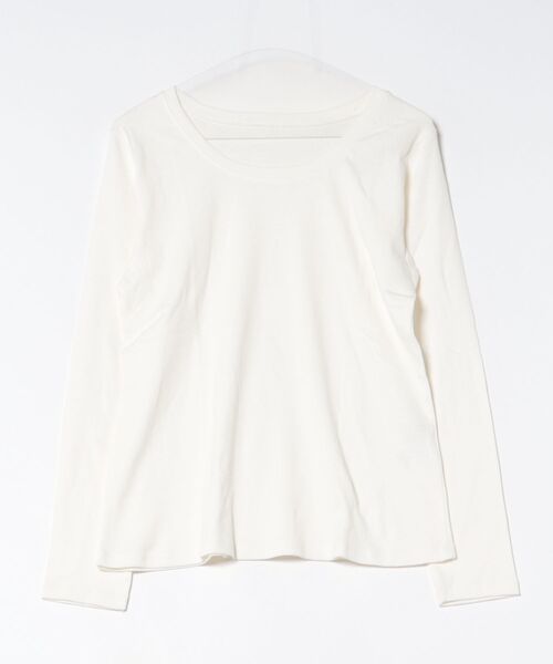 MARAI(マーライ)の「クルーネックロンT(Tシャツ/カットソー・レディース・チャコールグレー/ピンク/ネイビー/ブラック/ライトグレー/ホワイト/グレイッシュベージュ/カーキ/杢グレー・L/M/4L/3L/LL)」の2枚目の写真
