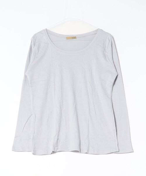 MARAI(マーライ)の「クルーネックロンT(Tシャツ/カットソー・レディース・チャコールグレー/ピンク/ネイビー/ブラック/ライトグレー/ホワイト/グレイッシュベージュ/カーキ/杢グレー・L/M/4L/3L/LL)」の4枚目の写真