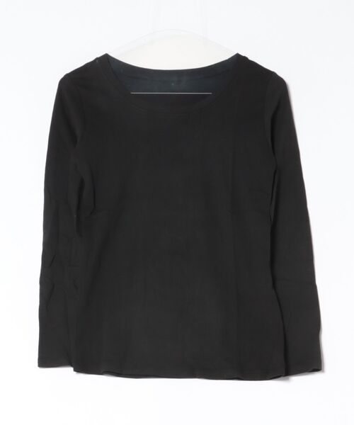 MARAI(マーライ)の「クルーネックロンT(Tシャツ/カットソー・レディース・チャコールグレー/ピンク/ネイビー/ブラック/ライトグレー/ホワイト/グレイッシュベージュ/カーキ/杢グレー・L/M/4L/3L/LL)」の1枚目の写真