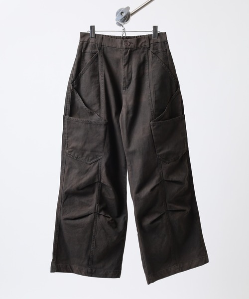 many men many mind(メニーメンメニーマインド)の「MANYMENMANYMINDS ヴィンテージ加工コットンツイル/タックパンツ(チノパンツ・メンズ・ブラウン/ブラック/カーキ・M/L)」の4枚目の写真
