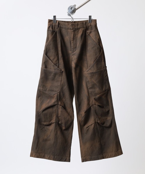 many men many mind(メニーメンメニーマインド)の「MANYMENMANYMINDS ヴィンテージ加工コットンツイル/タックパンツ(チノパンツ・メンズ・ブラウン/ブラック/カーキ・M/L)」の5枚目の写真