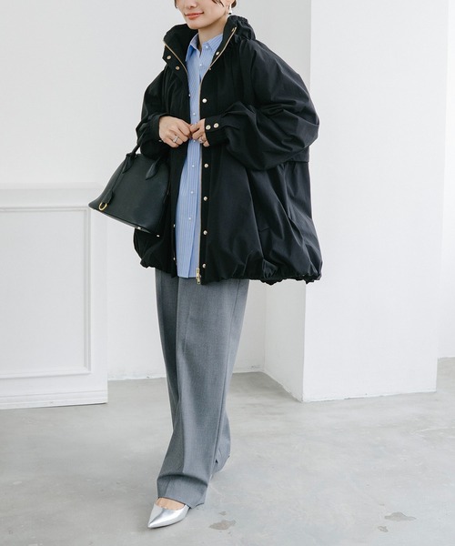 Emma Taylor（エマテイラー）の「スタンドカラーギャザーバルーンブルゾン（ブルゾン・レディース・ベージュ/ライトベージュ/ブラック・FREE）」の15枚目の写真