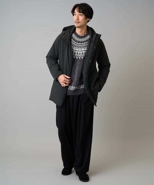 a.v.v（アーヴェヴェ）の「【洗える】モール求心柄クルーネックニット（ニット/セーター・メンズ・グレー/アイボリー/チャコールグレー・46/48）」の20枚目の写真