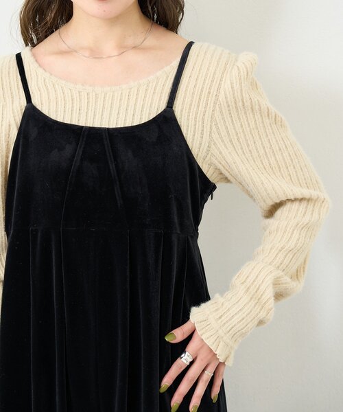 Kastane（カスタネ）の「【一部店舗限定/S.Mサイズ展開】B ベロアサロペット（サロペット/オーバーオール・レディース・ブラック/ブラウン・SMALL/MEDIUM）」の17枚目の写真