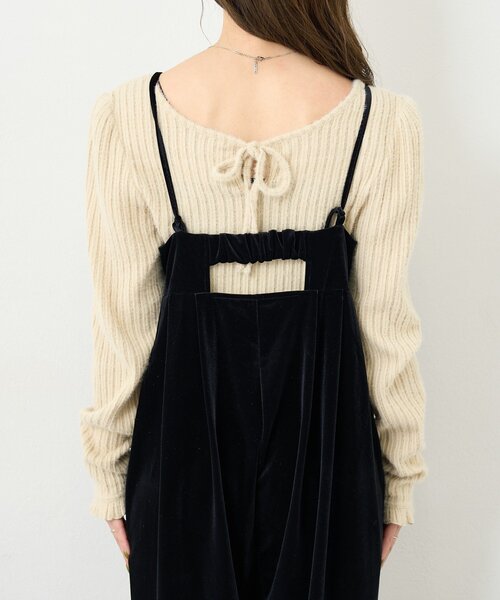 Kastane（カスタネ）の「【一部店舗限定/S.Mサイズ展開】B ベロアサロペット（サロペット/オーバーオール・レディース・ブラック/ブラウン・SMALL/MEDIUM）」の20枚目の写真