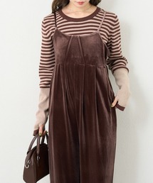 Kastane | 【一部店舗限定/S.Mサイズ展開】B ベロアサロペット(サロペット/オーバーオール)