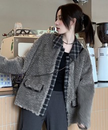 Doula Doula（ドゥーラドゥーラ）の「チェックシャツドッキングボアコート（その他アウター・レディース）」