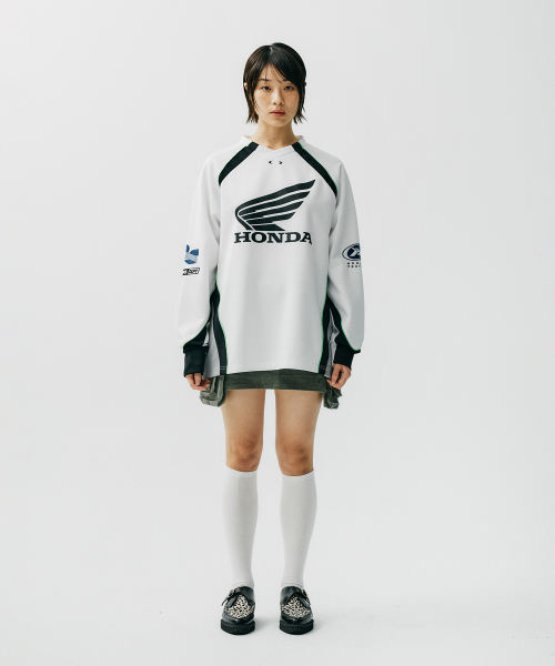 PHYPS MOTORCYCLE（フィップスモーターサイクル）の「Motorcycle Raglan Jersey White（Tシャツ/カットソー・レディース・その他・XX-LARGE/LARGE/SMALL/MEDIUM/X-LARGE）」の4枚目の写真