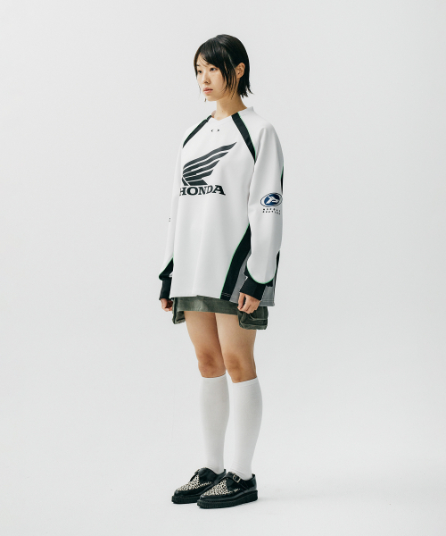 PHYPS MOTORCYCLE（フィップスモーターサイクル）の「Motorcycle Raglan Jersey White（Tシャツ/カットソー・レディース・その他・XX-LARGE/LARGE/SMALL/MEDIUM/X-LARGE）」の5枚目の写真
