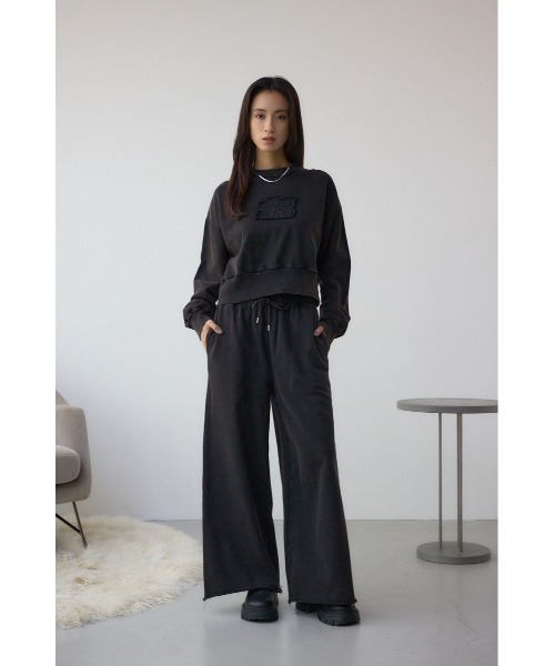 AZUL by moussy(アズールバイマウジー)の「ヴィンテージ加工スウェットパンツ(スウェットパンツ・レディース・ライトブラウン/杢グレー/ライトブラック・FREE)」の6枚目の写真