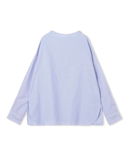 GALERIE VIE(ギャルリー ヴィー)の「コットン ミドルネックバックボタンシャツ(シャツ/ブラウス・レディース・ホワイト系その他/ブルー系その他2・FREE)」の1枚目の写真
