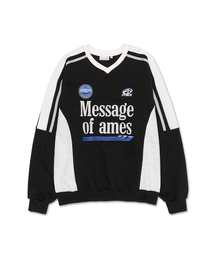 AMESWORLDWIDE | V NECK UNIFORM SWEATSHIRT BLACK (AM2DFUM441A)(スウェット)