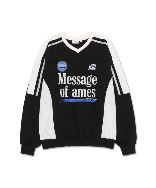 AMESWORLDWIDE(アメスワールドワイド)の「V NECK UNIFORM SWEATSHIRT BLACK (AM2DFUM441A)(スウェット・レディース・その他・LARGE/MEDIUM)」の1枚目の写真