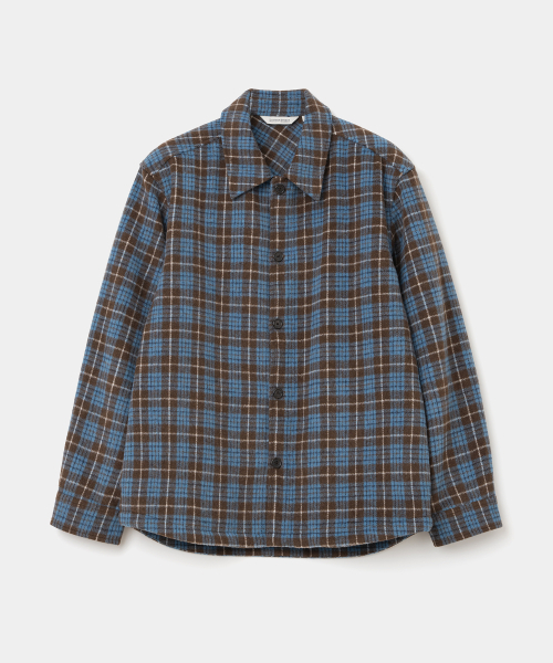 UNIFORM BRIDGE(ユニフォームブリッジ)の「wool heavy check shirt blue(シャツ/ブラウス・メンズ・その他・MEDIUM/LARGE/X-LARGE)」の1枚目の写真