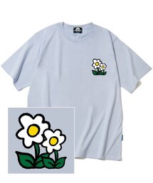 ダブルフラワーロゴTシャツ - パープル