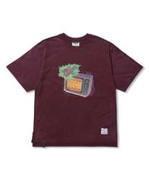 STIGMA（スティグマ）の「Paranoid TV Vintage-Like Washed Oversized Short Sleeves T-Shirts Burgundy（Tシャツ/カットソー）」