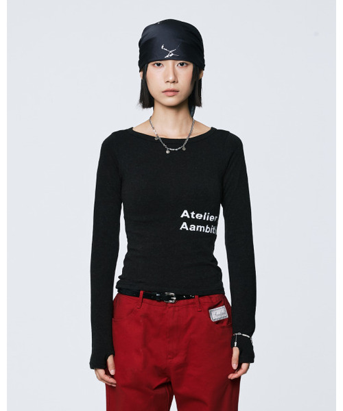 AAMBITION(アアンビション)の「アトリエクロスロングスリーブ(ブラック)(Tシャツ/カットソー・レディース・その他・FREE)」の1枚目の写真