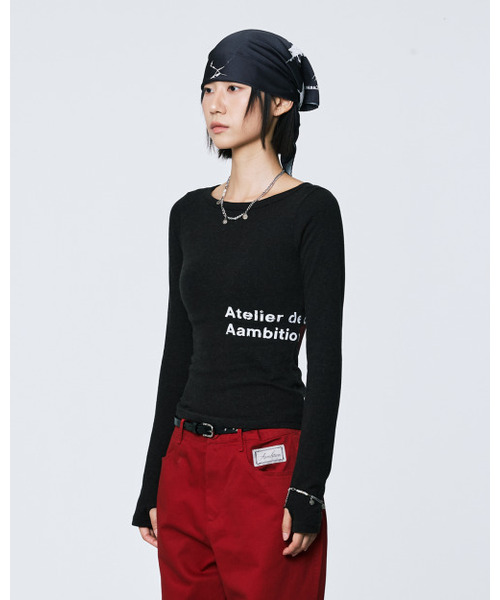 AAMBITION(アアンビション)の「アトリエクロスロングスリーブ(ブラック)(Tシャツ/カットソー・レディース・その他・FREE)」の2枚目の写真
