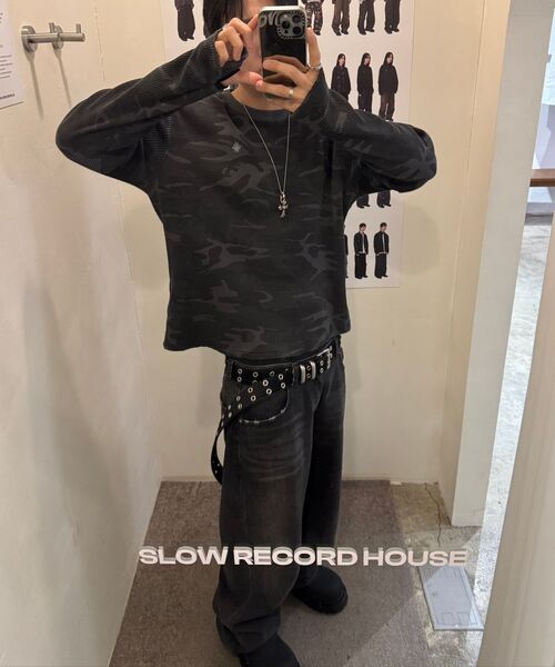 SLOW RECORD HOUSE(スローレコードハウス)の「ウォッシュドワイドデニムパンツ_ブラック(デニムパンツ・レディース・その他・MEDIUM/LARGE)」の9枚目の写真