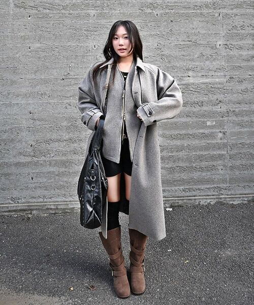 A NOTHING(アナッシング)の「PURE-WOOL 90 BALMACAAN COAT (Black)(チェスターコート・レディース・その他・MEDIUM/SMALL/LARGE)」の4枚目の写真