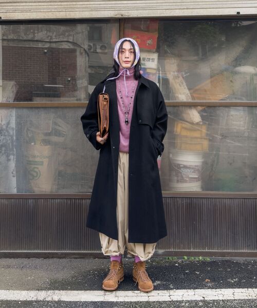 A NOTHING(アナッシング)の「PURE-WOOL 90 BALMACAAN COAT (Black)(チェスターコート・レディース・その他・MEDIUM/SMALL/LARGE)」の7枚目の写真