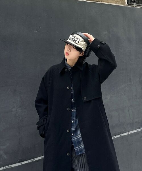 A NOTHING(アナッシング)の「PURE-WOOL 90 BALMACAAN COAT (Black)(チェスターコート・レディース・その他・MEDIUM/SMALL/LARGE)」の8枚目の写真