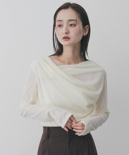 SENSE OF PLACE by URBAN RESEARCH（センスオブプレイスバイアーバンリサーチ）の「ベロアドレープトップ（その他トップス・レディース・ブラウン/キャメル/アイボリー・ONE）」の4枚目の写真
