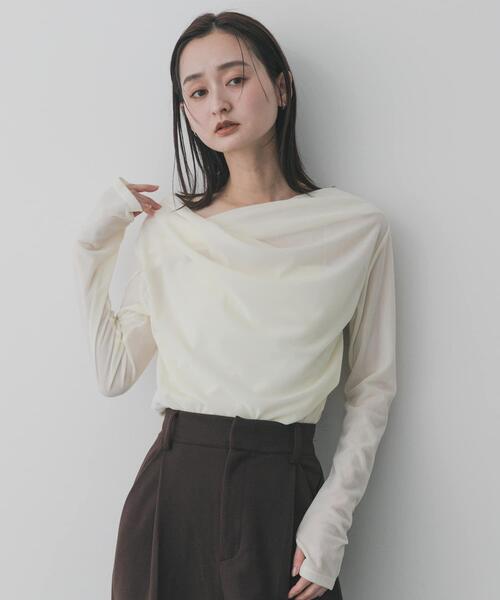 SENSE OF PLACE by URBAN RESEARCH（センスオブプレイスバイアーバンリサーチ）の「ベロアドレープトップ（その他トップス・レディース・ブラウン/キャメル/アイボリー・ONE）」の5枚目の写真