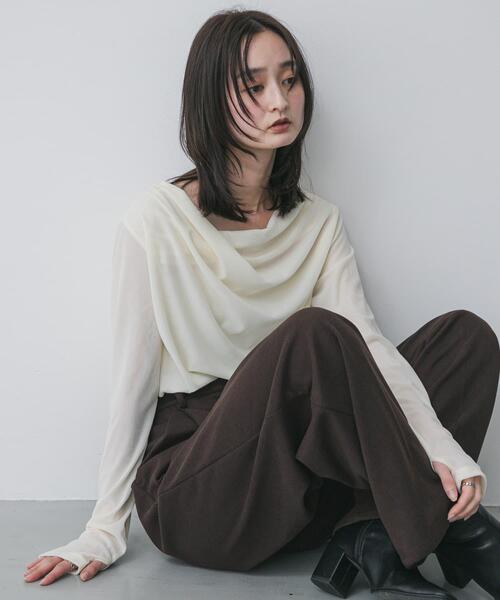 SENSE OF PLACE by URBAN RESEARCH（センスオブプレイスバイアーバンリサーチ）の「ベロアドレープトップ（その他トップス・レディース・ブラウン/キャメル/アイボリー・ONE）」の8枚目の写真