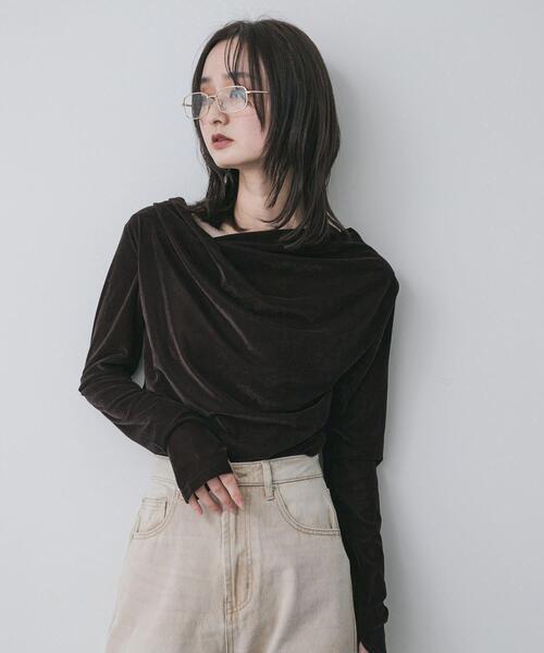 SENSE OF PLACE by URBAN RESEARCH（センスオブプレイスバイアーバンリサーチ）の「ベロアドレープトップ（その他トップス・レディース・ブラウン/キャメル/アイボリー・ONE）」の12枚目の写真