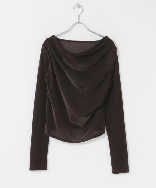SENSE OF PLACE by URBAN RESEARCH（センスオブプレイスバイアーバンリサーチ）の「ベロアドレープトップ（その他トップス・レディース・ブラウン/キャメル/アイボリー・ONE）」の15枚目の写真