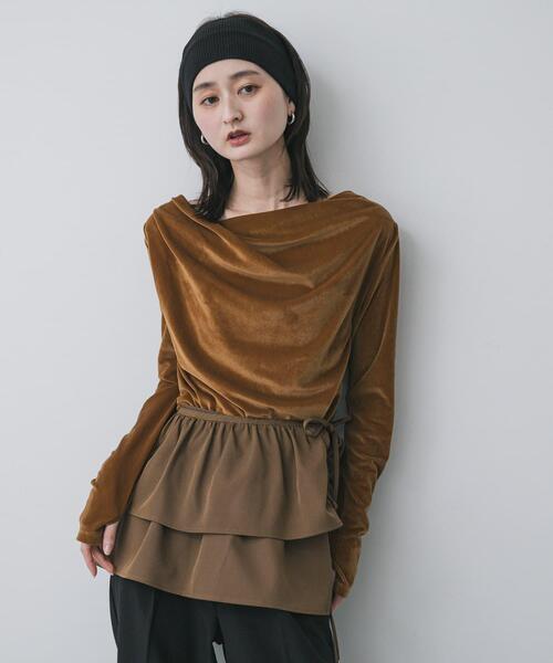 SENSE OF PLACE by URBAN RESEARCH（センスオブプレイスバイアーバンリサーチ）の「ベロアドレープトップ（その他トップス・レディース・ブラウン/キャメル/アイボリー・ONE）」の21枚目の写真