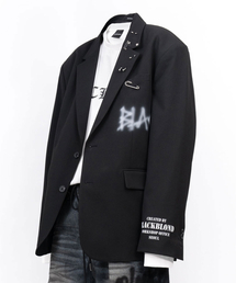 BLACK BLOND（ブラック ブロンド）の「ビビディグラフィティロゴピアスブレザー（ブラック）（テーラードジャケット）」