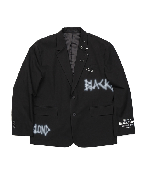 BLACK BLOND(ブラック ブロンド)の「ビビディグラフィティロゴピアスブレザー(ブラック)(テーラードジャケット・レディース・その他・MEDIUM/LARGE/X-LARGE)」の2枚目の写真
