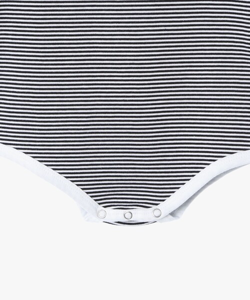 agnes b.（アニエスベー）の「ベビー ロゴ ボーダー コットン 長袖 ボディスーツ 2枚組（ロンパース・キッズ・ホワイト・1YEAR/6MONTH）」の6枚目の写真