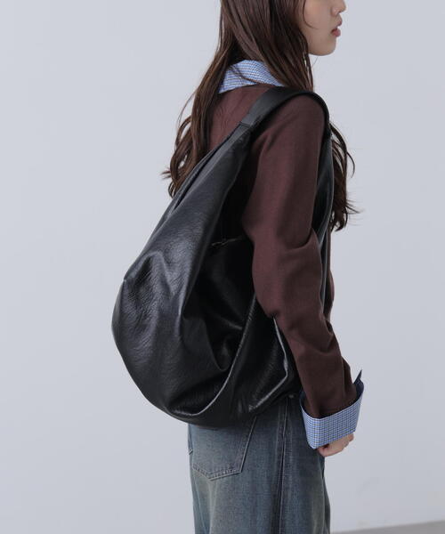 FREE'S MART（フリーズマート）の「◆ビッグワンショルバッグ（トートバッグ・レディース・ブラック/ブラウン・ﾌﾘ-）」の3枚目の写真