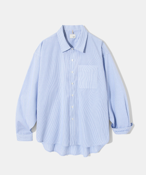Diamond Layla(ダイアモンドレイラ)の「Side slit Stripe Cotton Shirt S139 Sky(シャツ/ブラウス・レディース・その他・LARGE/MEDIUM)」の1枚目の写真