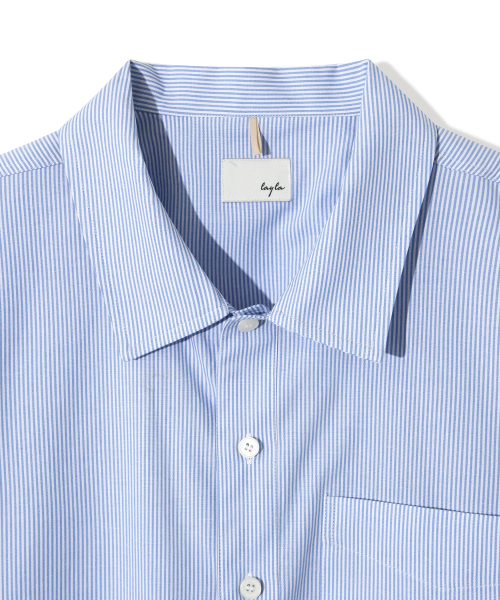 Diamond Layla(ダイアモンドレイラ)の「Side slit Stripe Cotton Shirt S139 Sky(シャツ/ブラウス・レディース・その他・LARGE/MEDIUM)」の4枚目の写真