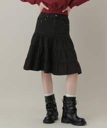 3.3 Field Trip （3.3フィールドトリップ）の「3.3 Field Trip／ヴィンテージライクティアードデニムスカート（デニムスカート・レディース）」