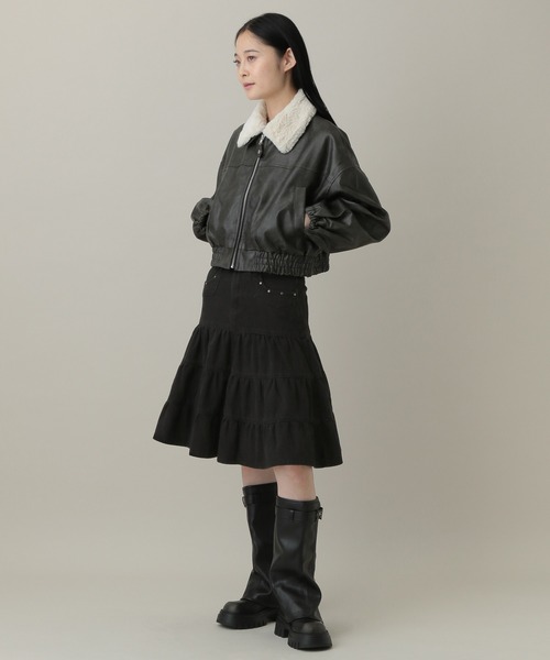 3.3 Field Trip （3.3フィールドトリップ）の「3.3 Field Trip／ヴィンテージライクティアードデニムスカート（デニムスカート・レディース・ブルー/ブラック・FREE）」の19枚目の写真