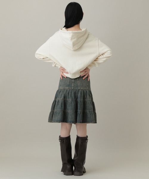 3.3 Field Trip （3.3フィールドトリップ）の「3.3 Field Trip／ヴィンテージライクティアードデニムスカート（デニムスカート・レディース・ブルー/ブラック・FREE）」の3枚目の写真
