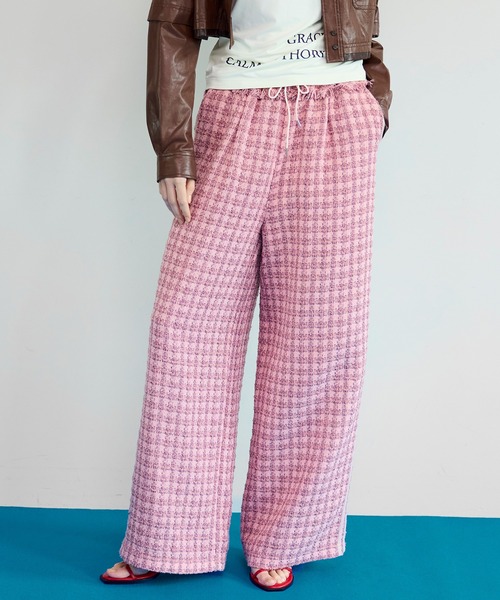 【美品】MAISON SPECIAL ツイードワイドパンツ サイドライン 36 MAISON SPECIAL（メゾンスペシャル） パンツ Side-Lined Tweed Easy